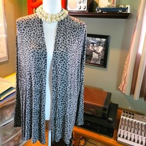 Lavish plus Cheetah print long sleeve cardigan